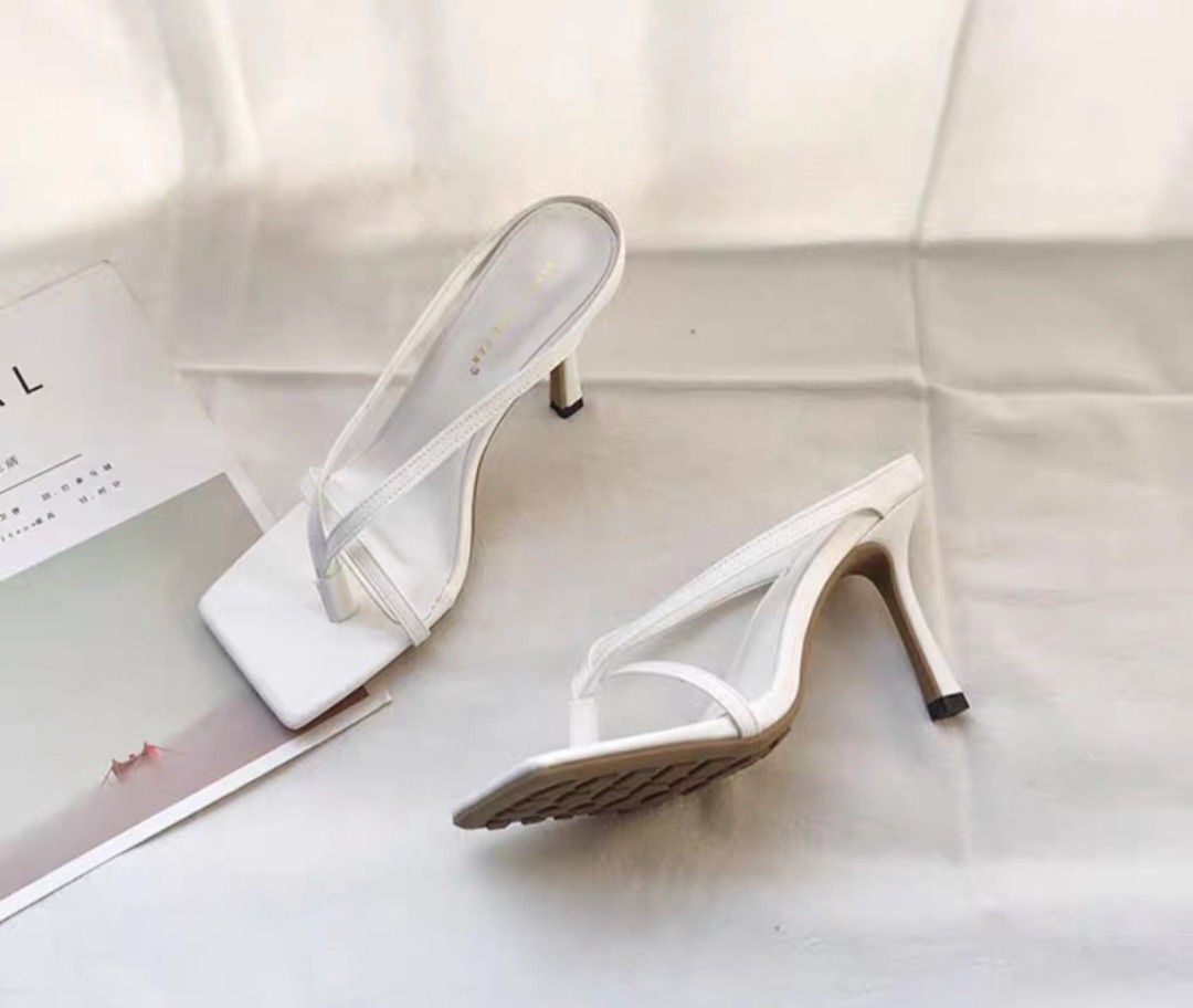 White slip on heels online