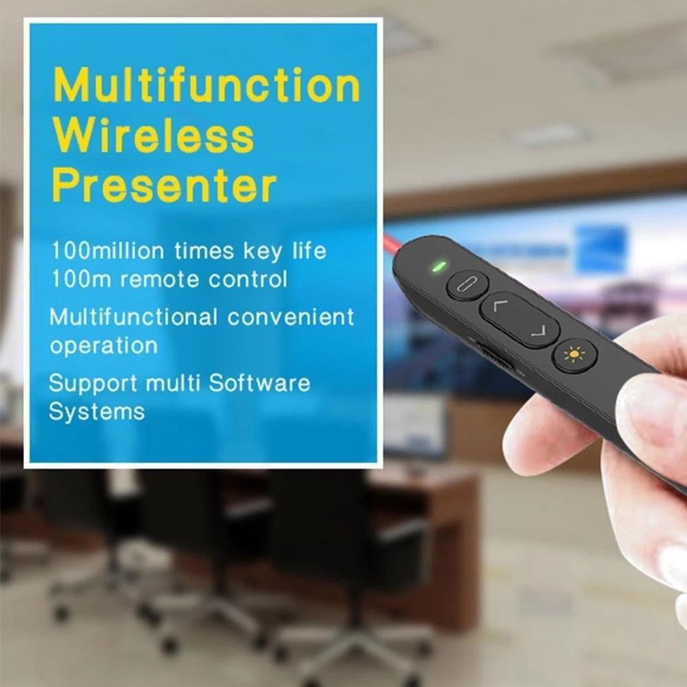 Wireless Presenter PPT Laser Pointer PowerPoint Clicker Pen Remote ...