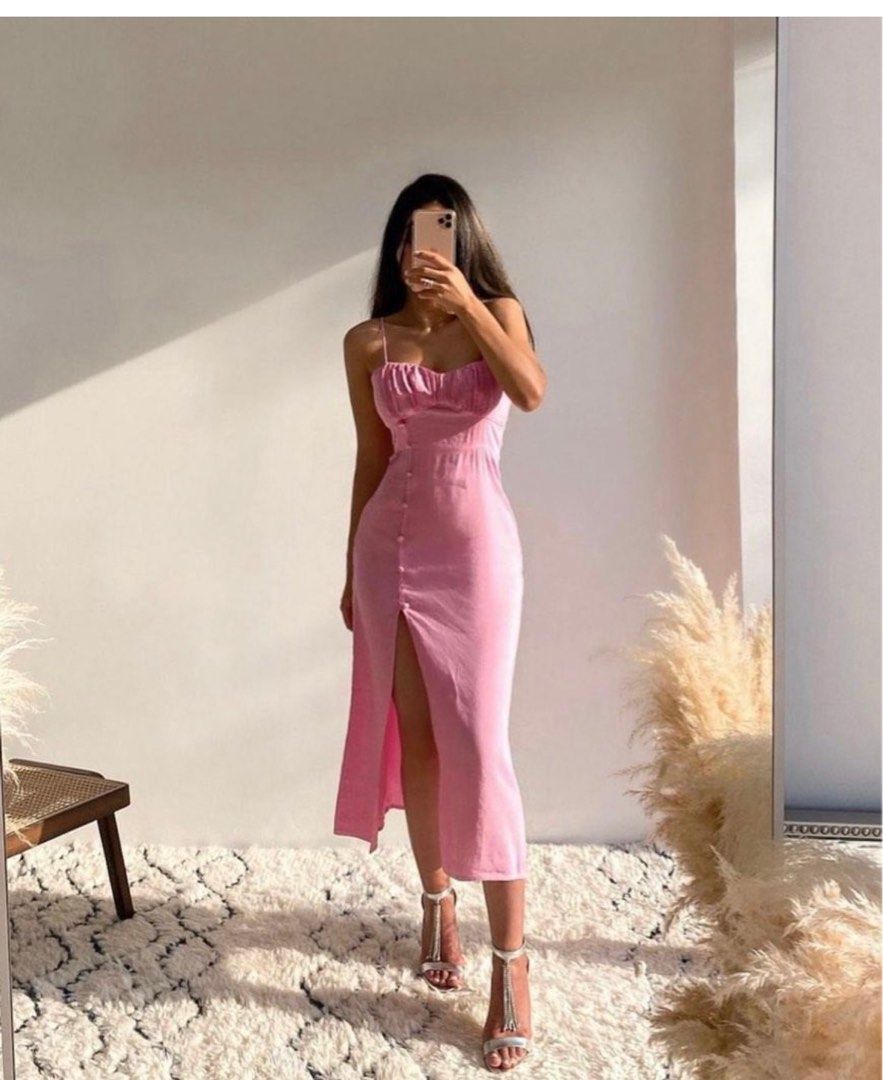 Zara pink linen top dress