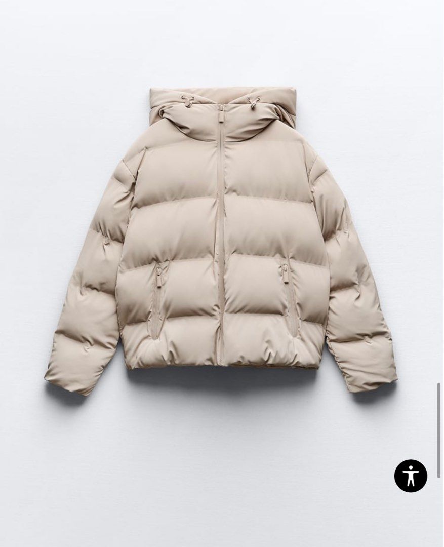 Beige hot sale zara puffer
