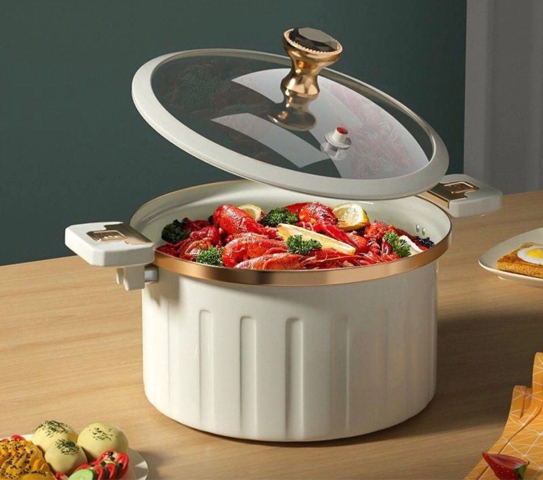 10L Large Capacity Enamel Micro Pressure Cooker (Category: Cookware & Accessories) located in Quezon City. Submitted by dmx01 (Listing ID 1276835516, Image 2). Description: RUSH SALE!! 10L Large Capacity Enamel Micro Pressure Cooker - Stylish Non-stick design - Quick and efficient cooker - For stewing, braising, boiling, steaming, frying etc pm me for other details fixed price mop-gcash where is as is .