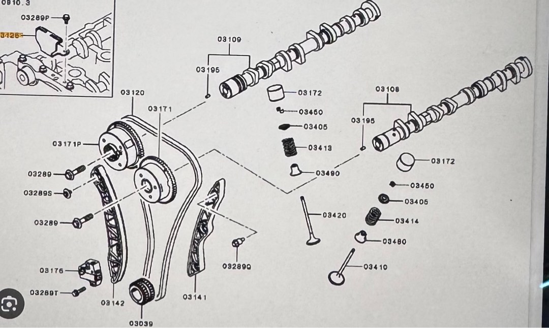 1140A019 evo x timing chain guide , Car Accessories, Accessories on