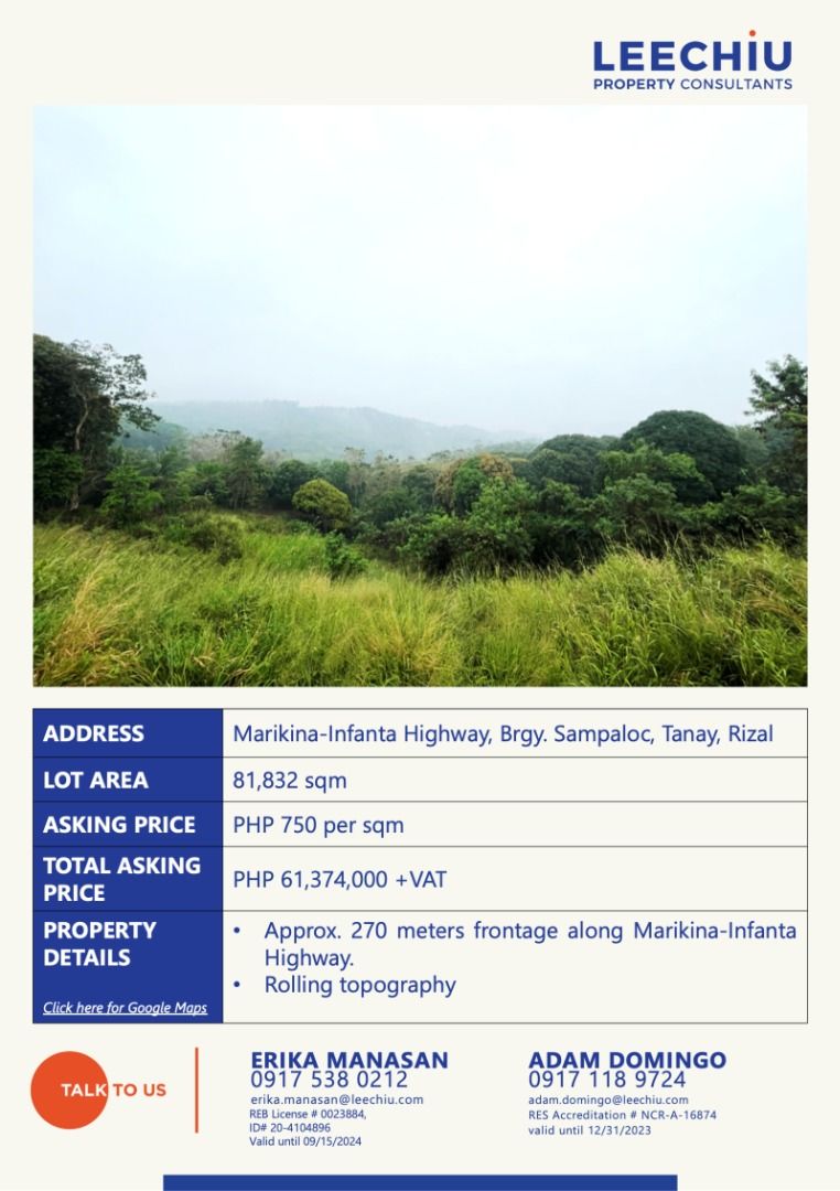 8.2 Ha Tanay Rizal - For Sale - LPC, Property, For Sale, Lot on Carousell