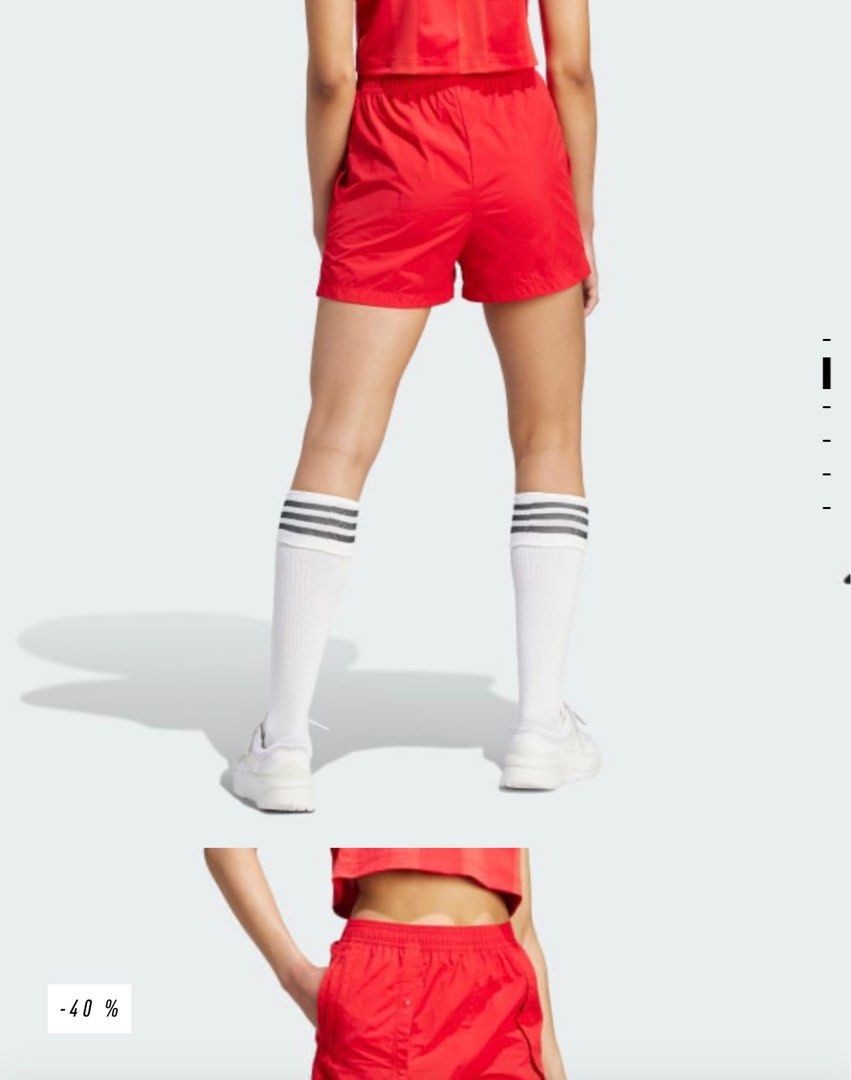 Red adidas shorts womens online