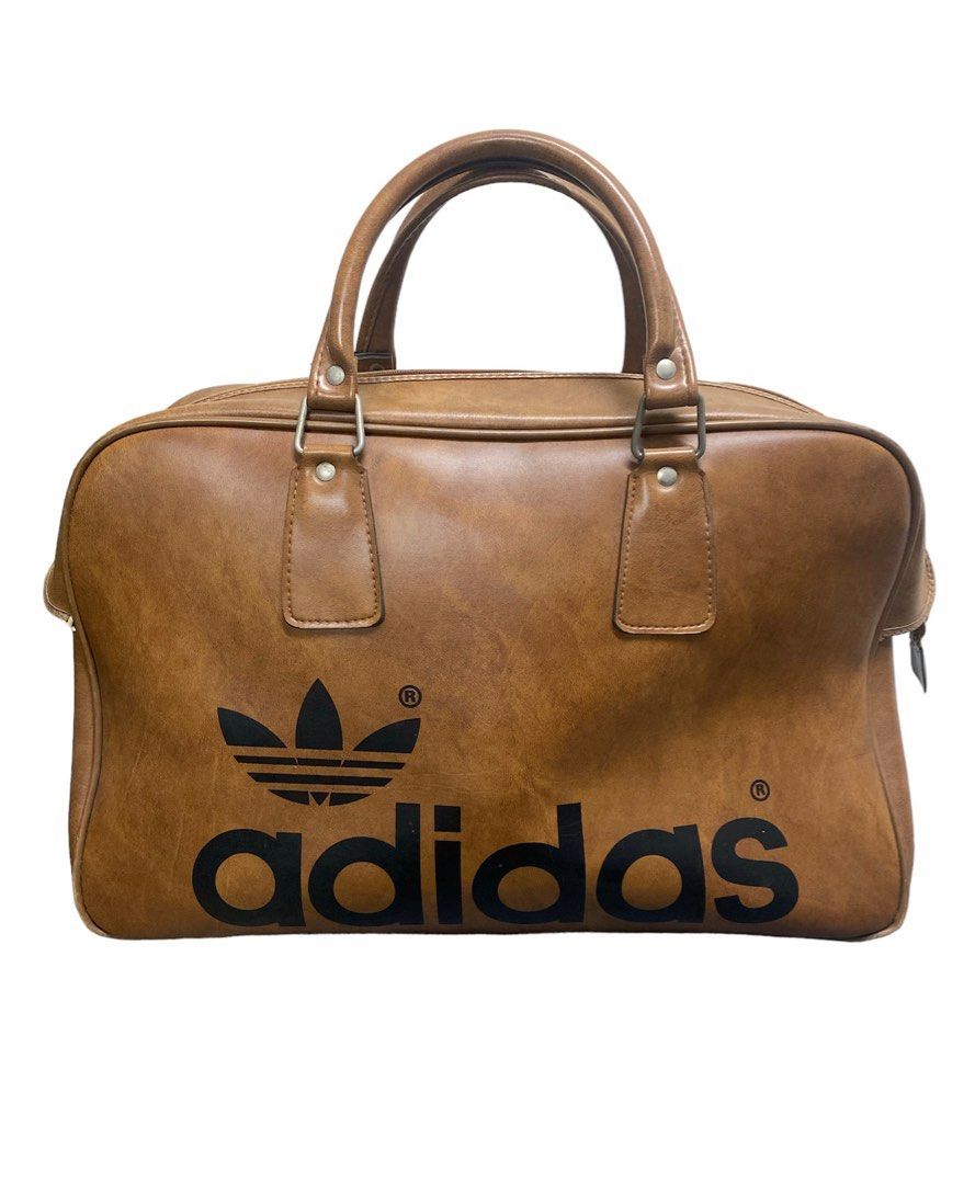 Adidas vintage brown leather bag hotsell