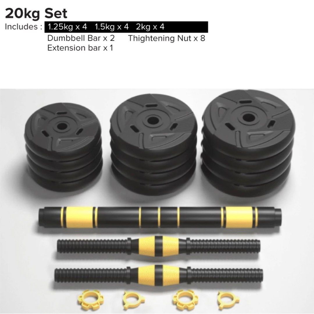 Adjustable Weight Dumbbell Set Barbell and Dumb Bell Exercise Equipment Fitness Equipment New Year New Me New Year New You Home Workout Self Improvement Products