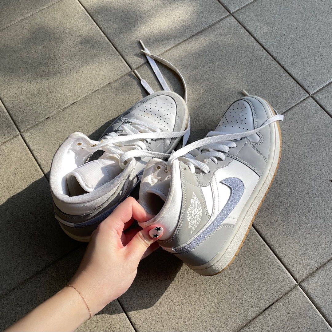 Air jordan 1 shop mid bone grey