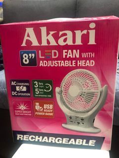 Akari 8" led fan with adjustable head