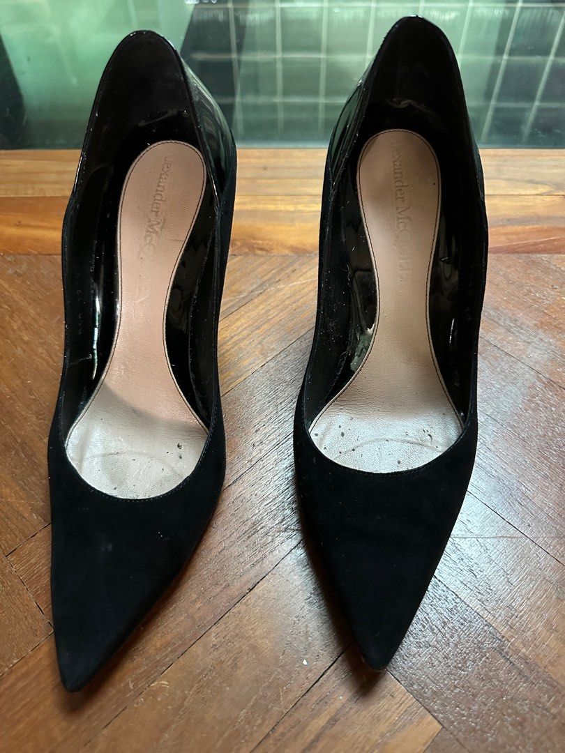 Womens black suede alexander mcqueen's on sale