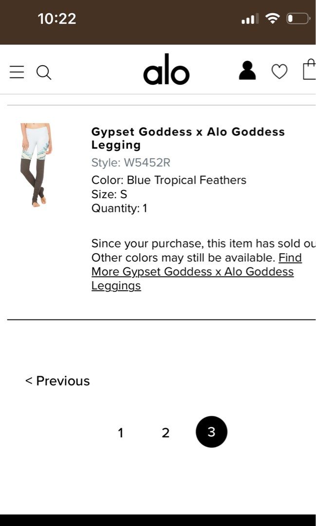 Buy Alo Yoga Women's Goddess Legging Gypset, Blue Tropical Feathers, XS at