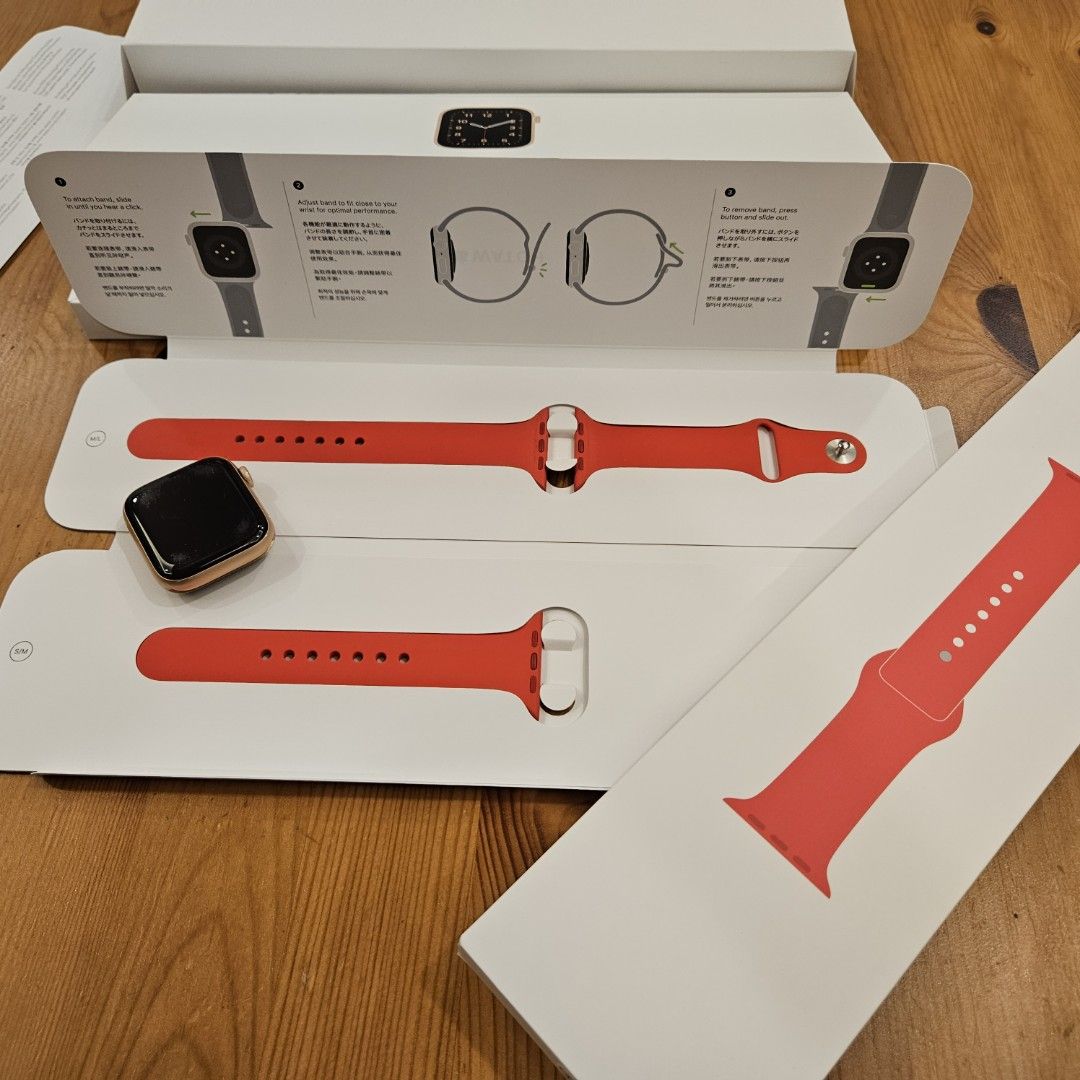 Apple watch sport 38mm gold aluminum case antique white sport clearance band ml