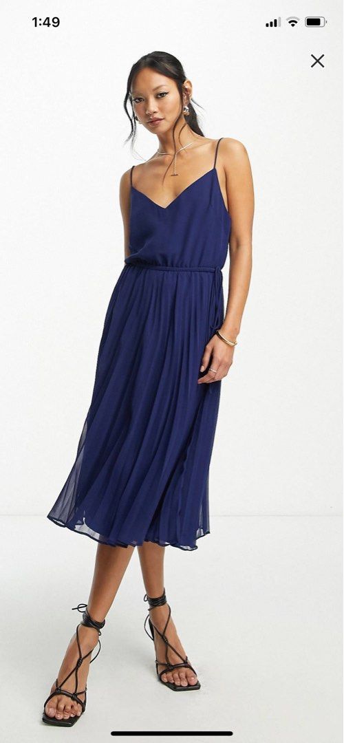 Cami pleated midi dress outlet