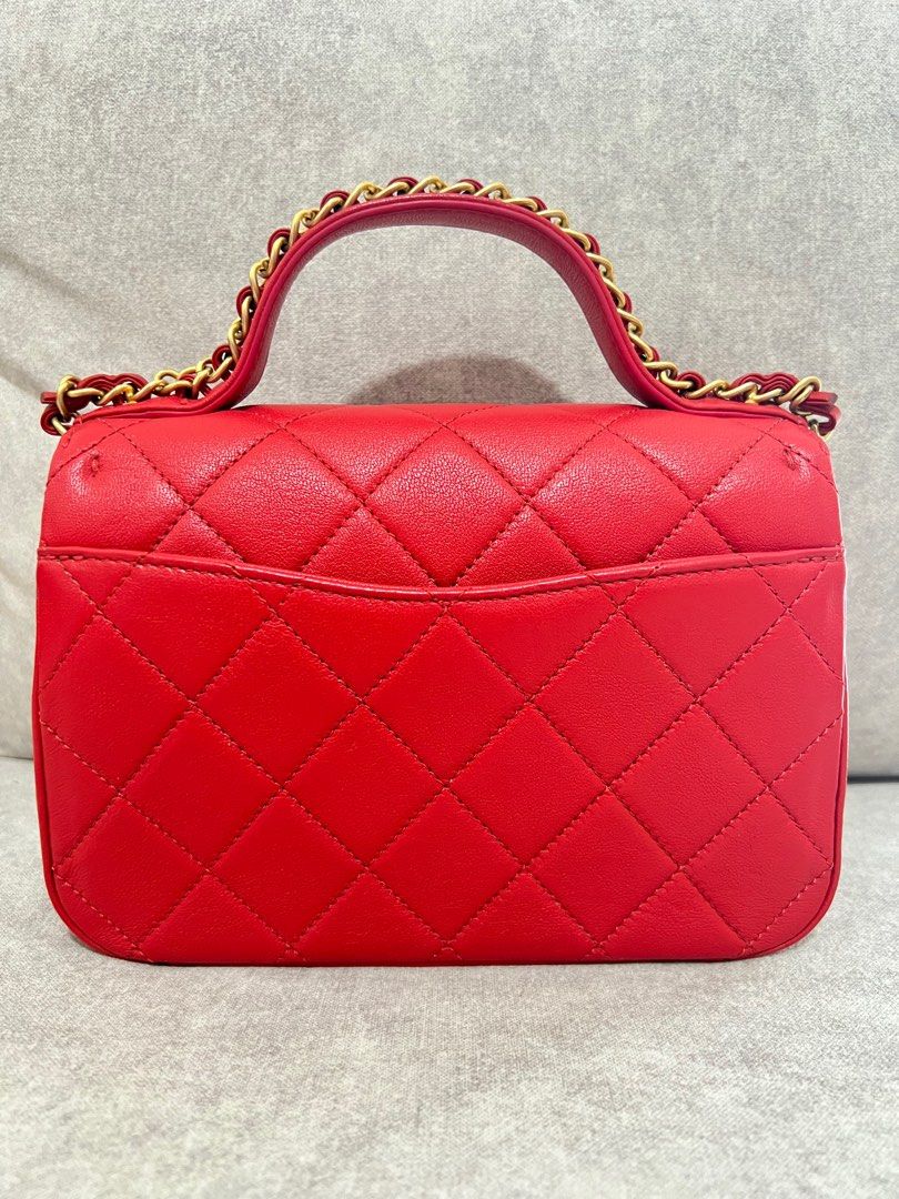 Red chanel clearance bag gold chain