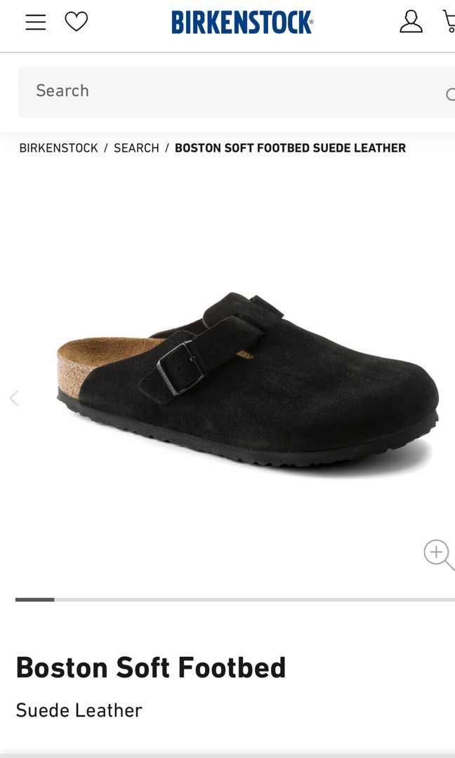 Boston Soft Footbed Suede Leather Black