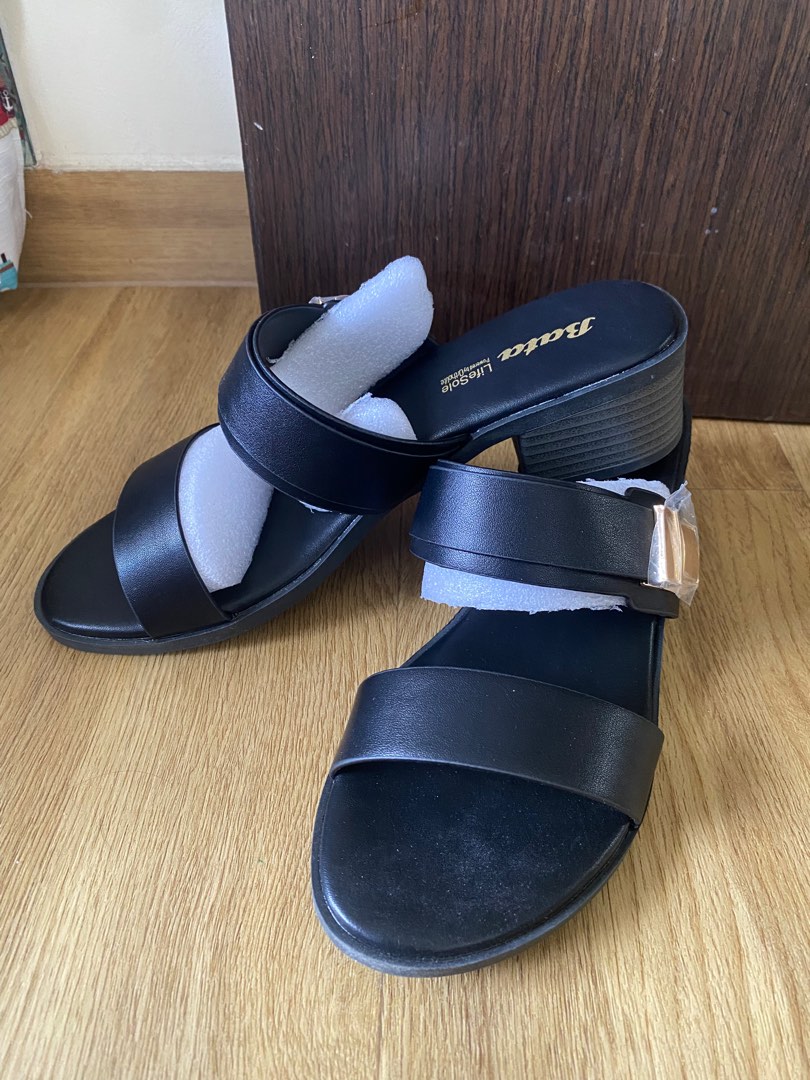 Black BATA heels Women s Fashion Footwear Sandals on Carousell