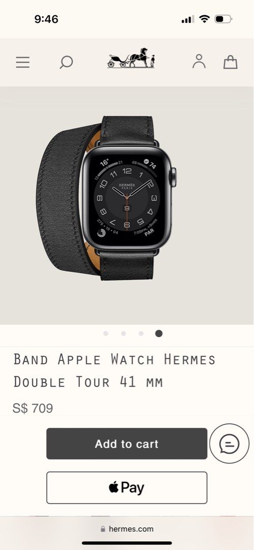 Band Apple Watch Hermès Double Tour 41 mm Attelage