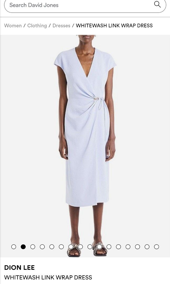 BNWOT Dion Lee Whitewash Link Gathered Wrap Dress Size 4 RRP 395