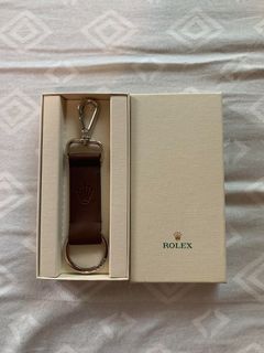 Brand New Rolex Brown Leather Keychain
