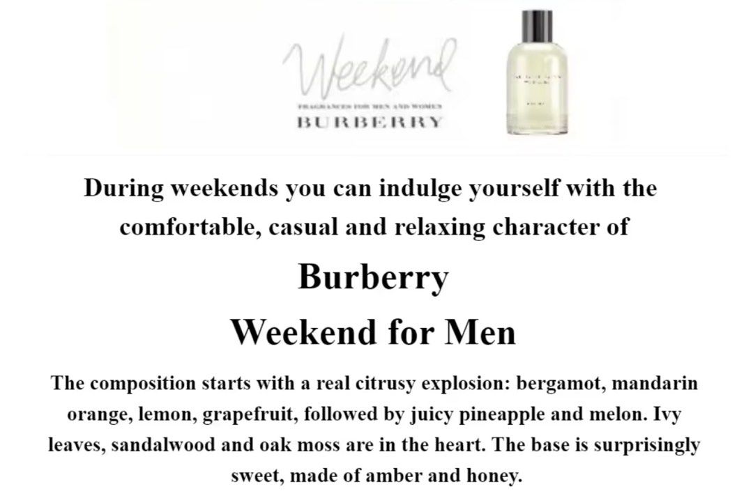 Burberry weekend discount composition
