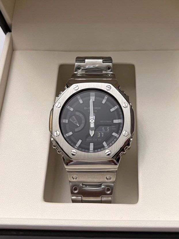 G Shock GA 2100 Casioak Black Dial With Stainless Steel Edition