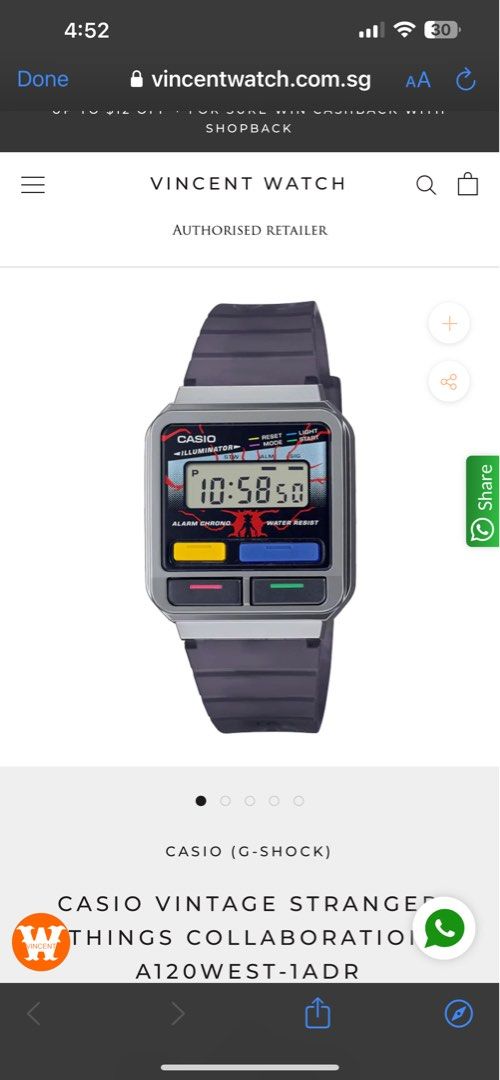 CASIO VINTAGE STRANGER THINGS COLLABORATION A120WEST 1ADR Luxury