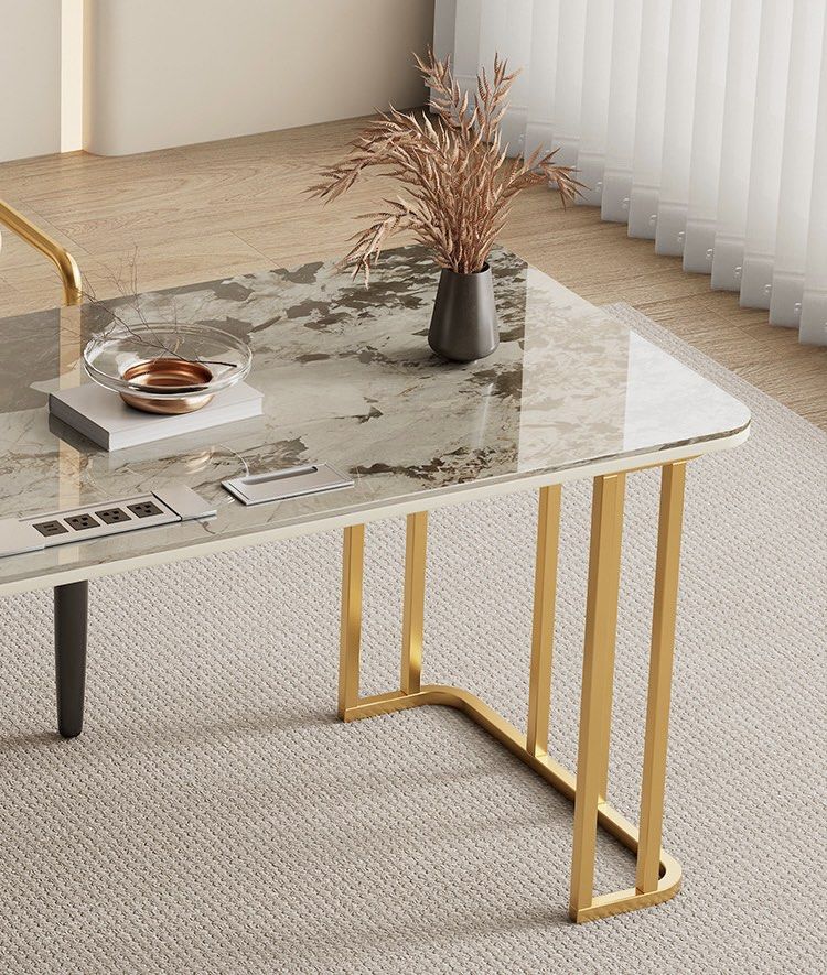 CAVTI Modern Sintered Stone Study Table, Furniture & Home Living ...