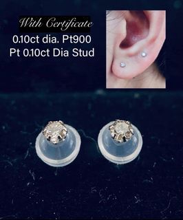 Certified Real Natural Diamond Earrings Stud in Platinum Setting