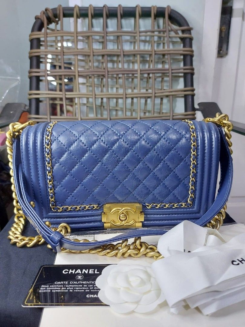 Chanel Boy Size 25 Lghw 23 Holo Card Db Box Pita