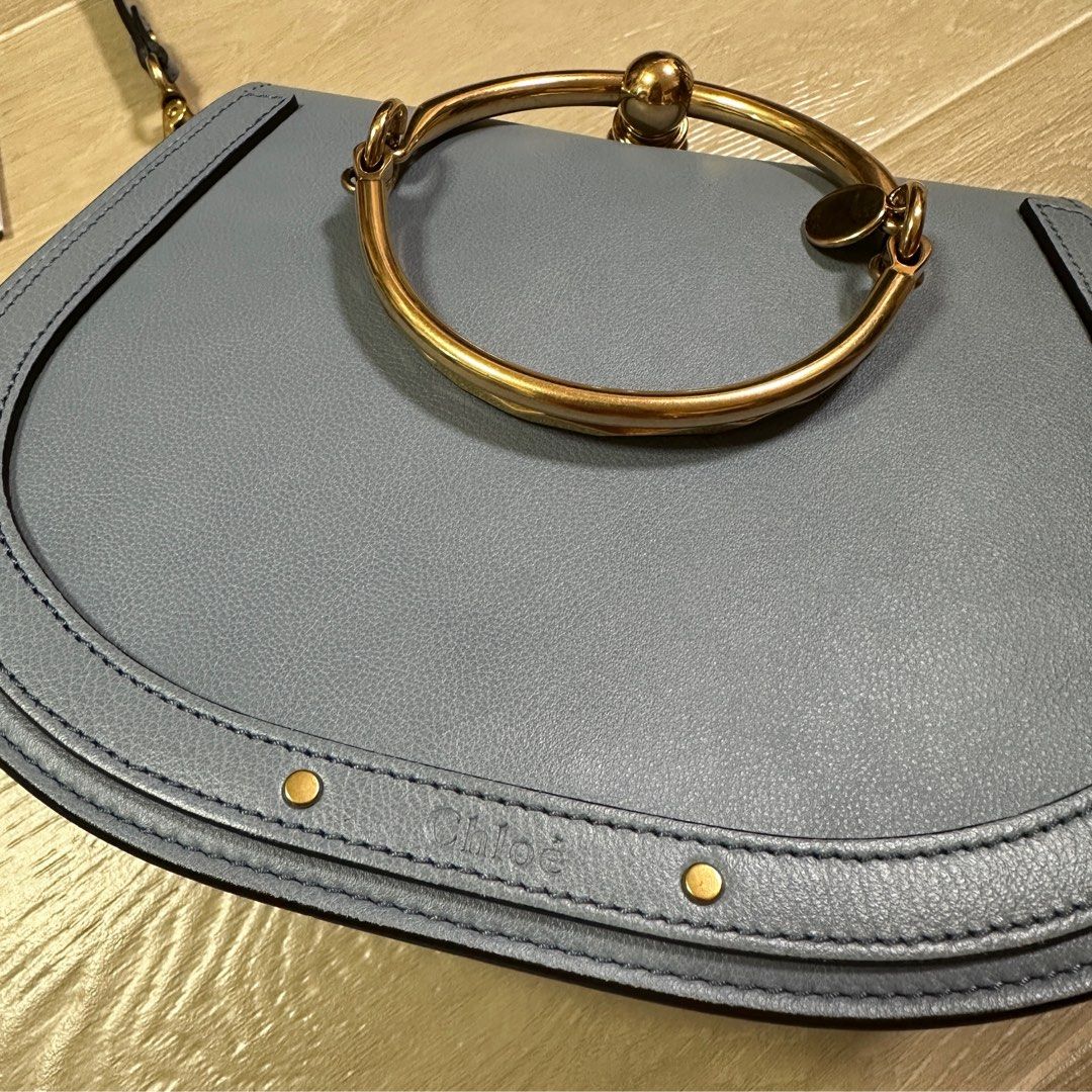 Chloe Chlo Nile Bracelet Bag Medium washed blue Harrods