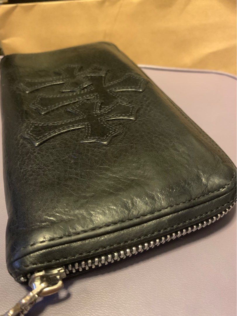 Chrome Hearts Leather Cemetery Triple Cross Denim Quarter