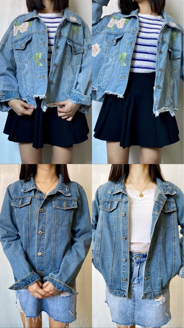 clean cut cuff denim highwaist shorts jacket (Category: Shorts) located in San Juan City. Submitted by jiyeon__ (Listing ID 1276888939, Image 3). Description: 25-26 shorts ₱130 ea jacket s-m ₱200 ea loc san juan, ncr open for shipping.
