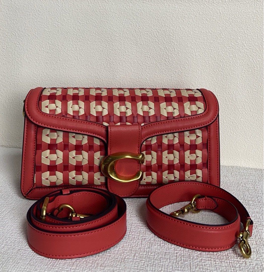 Red and tan coach purse cheap