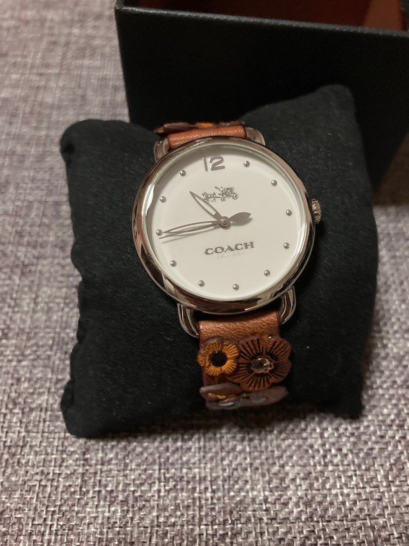 Coach Delancey Watch With Floral Applique 36 Mm Women s Fashion