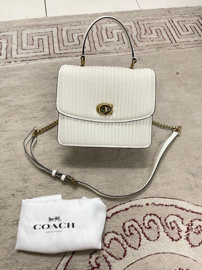 Coach parker 2025 top handle white