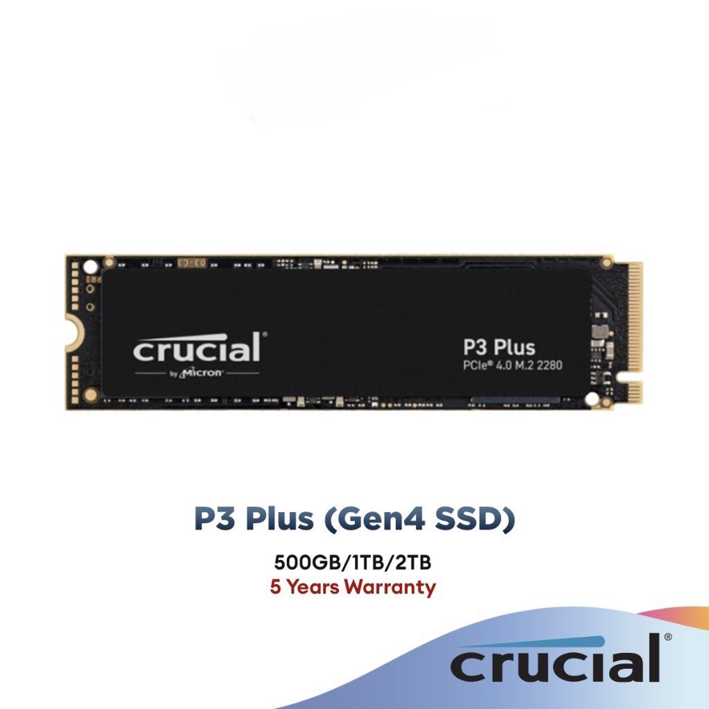 Crucial CT500P3PSSD8  Crucial P3 Plus M.2 500 Go PCI Express 4.0