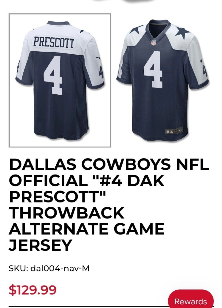 Dak prescott deals throwback jersey