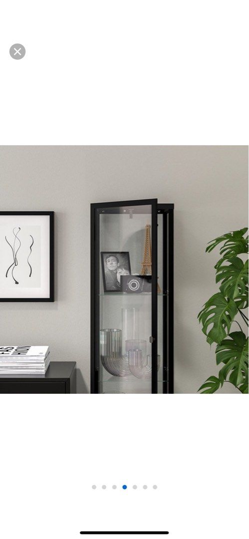 Display cabinet display shelves BLALIDEN Glass-door cabinet Black ...