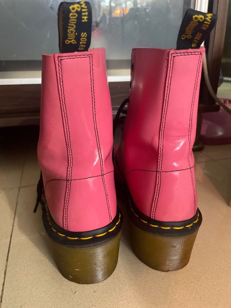 Dr Martens PINK Rose Clemency Women s Fashion Footwear Boots on