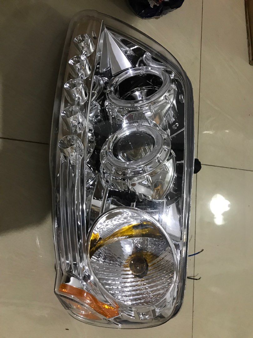 Pair Of Black Housing Halogen Headlights For 1997-2003 Ford F150 & Expedition (Amber Turns) 8 thumbnail image