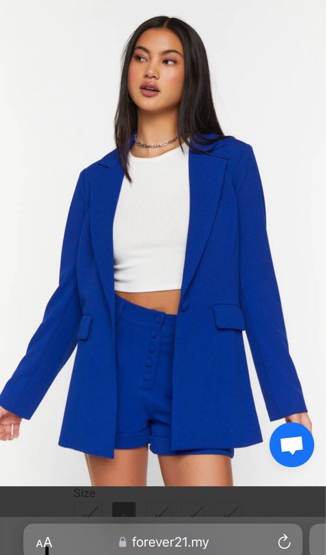 Royal blue blazer forever 21 top
