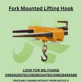 Fork mounted lifting hook