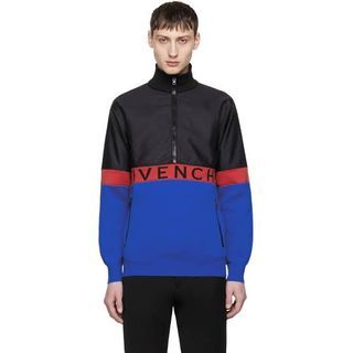 GIVENCHY RED & BLUE HALF ZIP JACKET ALMOST NEW