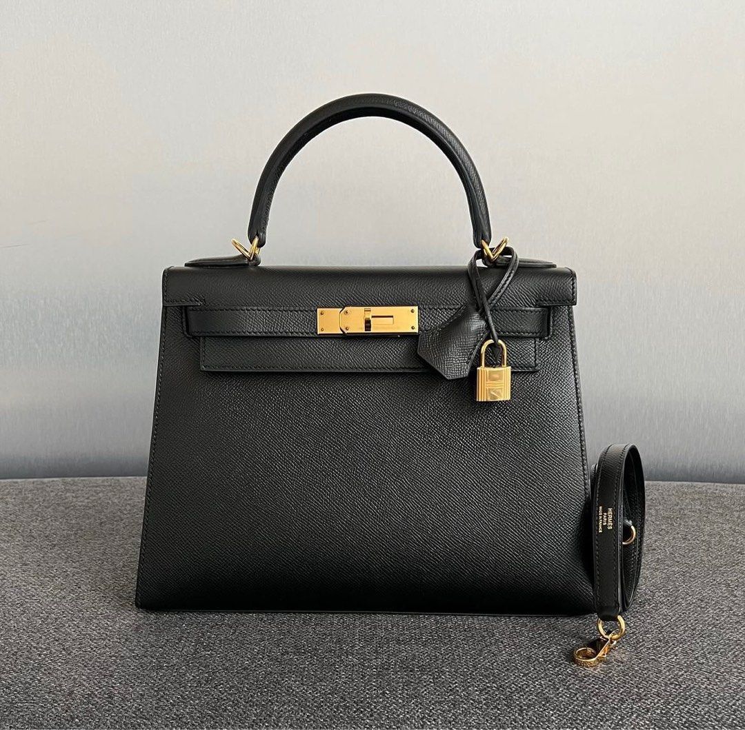 Kelly 28 best sale black epsom ghw