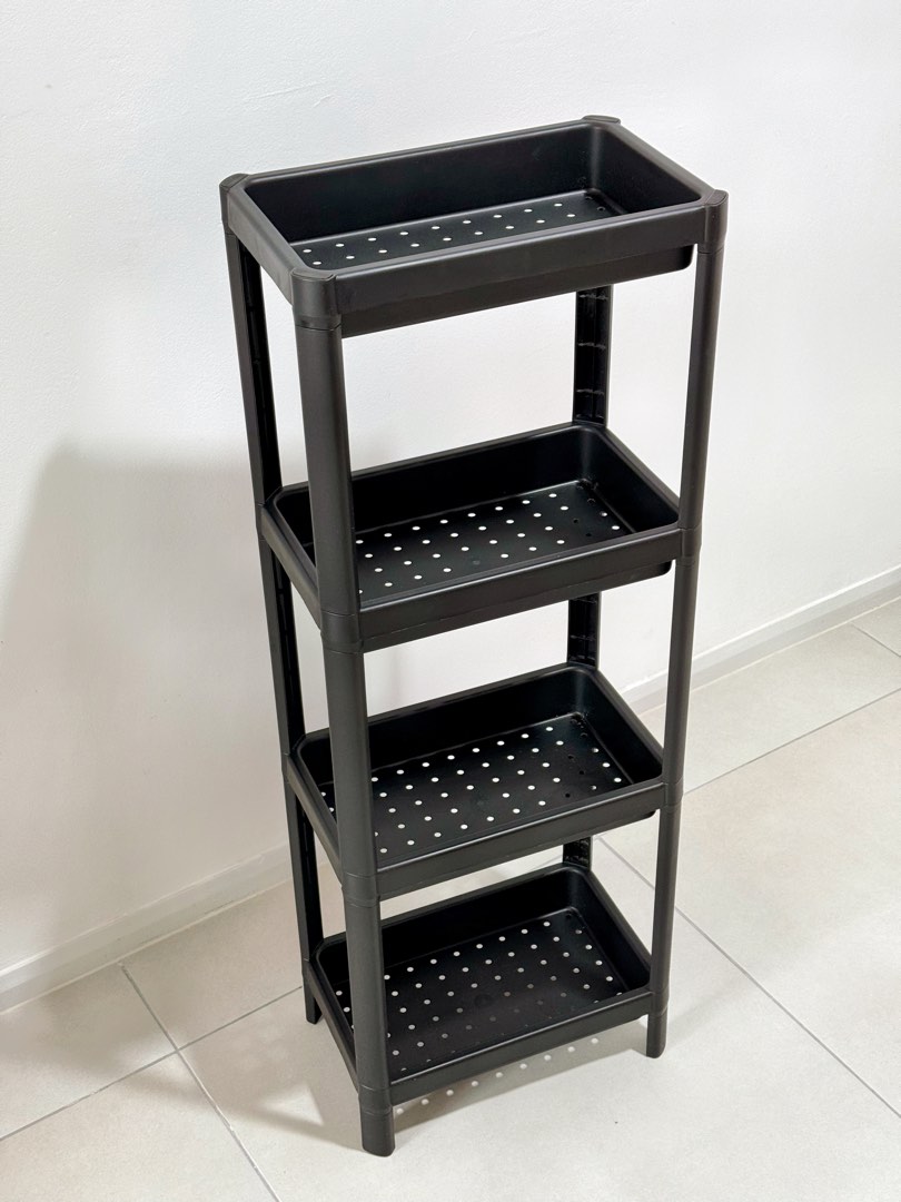 IKEA Black Plastic Rack, Furniture & Home Living, Furniture, Shelves
