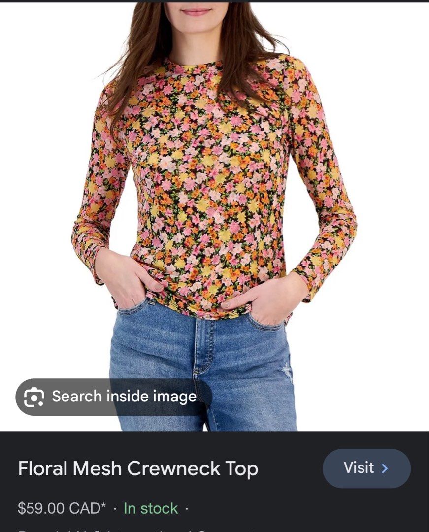 Oversized floral mesh top top