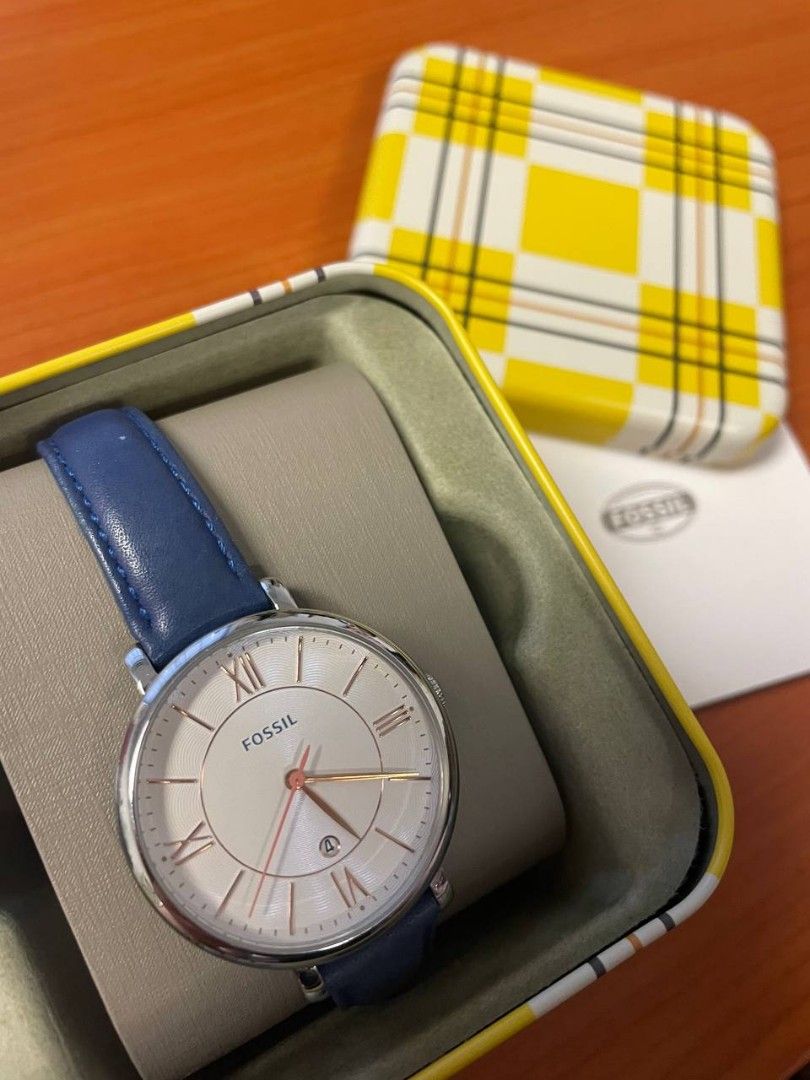 Jacqueline Navy Leather Watch