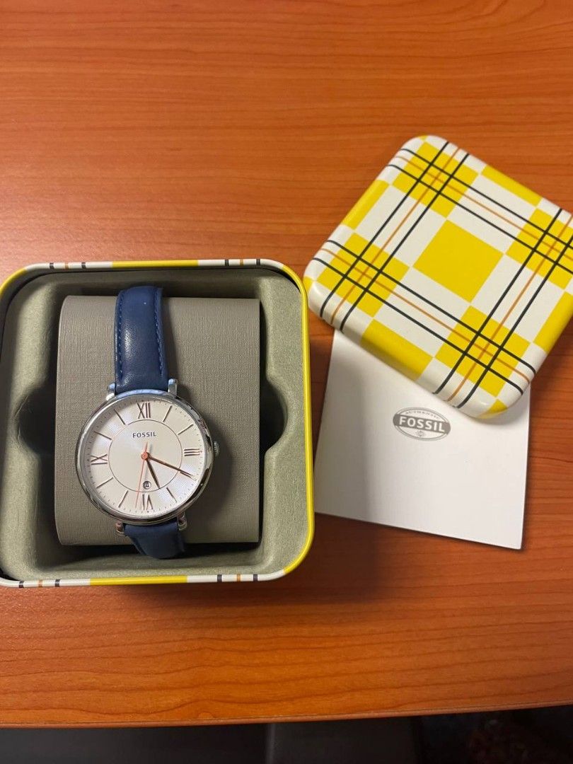 Jacqueline navy leather watch online