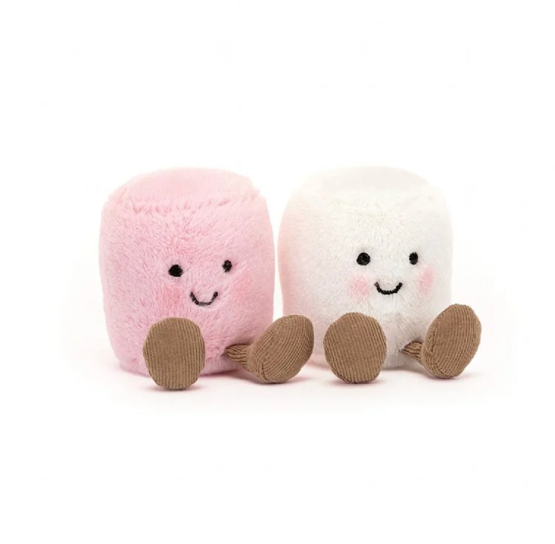Jellycat Amuseables Pink and White Marshmallows Stuffed Toy, 3.5 inches | Food Plush | Fun Gift Idea