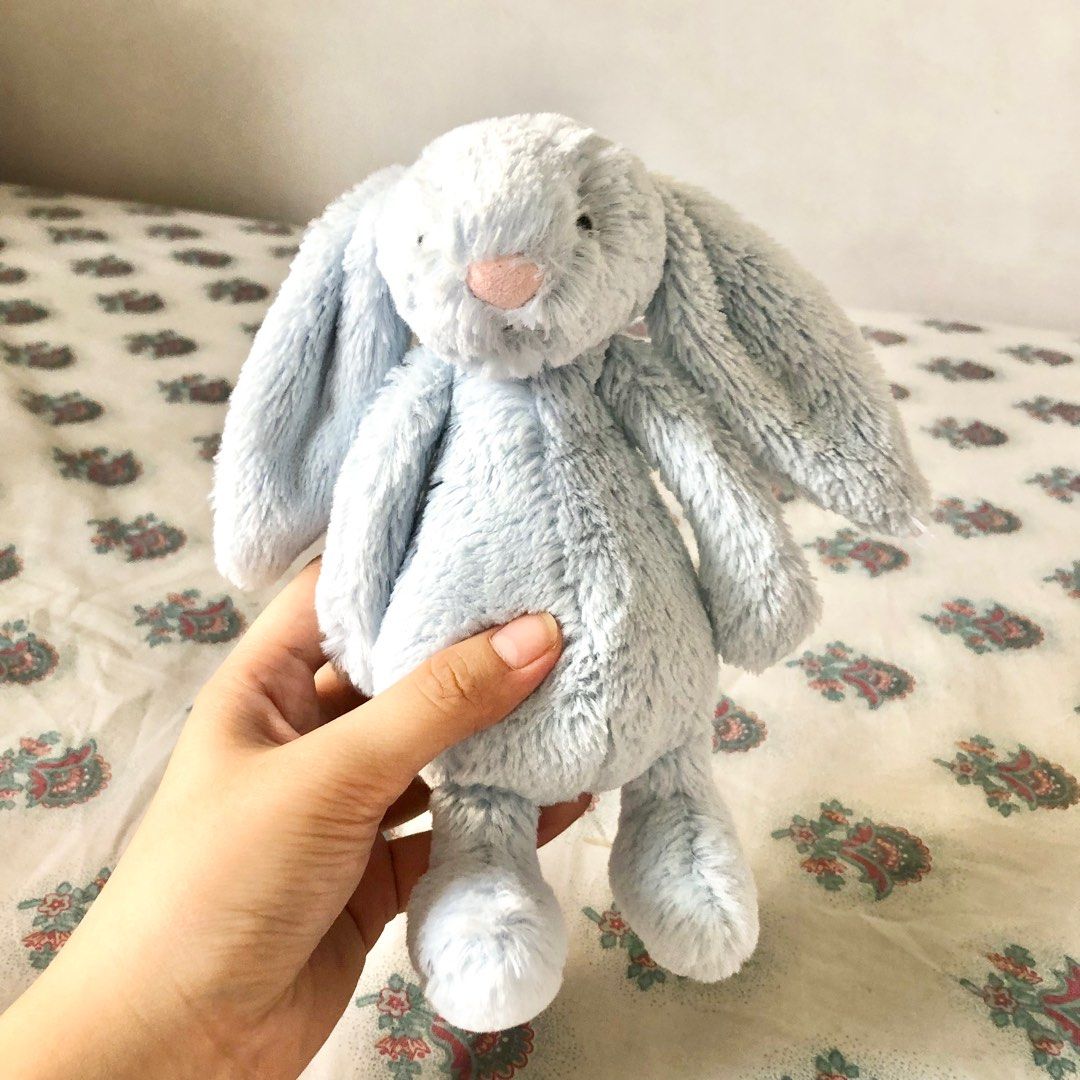 Jellycat bashful blue bunny rattle Hobbies Toys Toys Games on Carousell