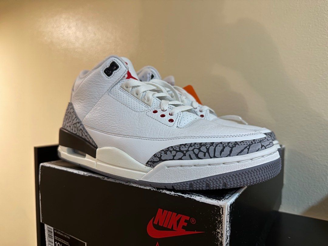 Jordan 3 Retro White Cement Reimagined (Category: Sneakers) located in Quezon City. Submitted by zara_haul (Listing ID 1276865166, Image 1). Description: Product Description Jordan is traveling back in time to 1988 for the next part of their Reimagined series, with the release of the Air Jordan 3 Retro White Cement Reimagined. Jordan used the same design and specs as the original 1988 Jordan 3 silhouette to help craft the second model of the Reim